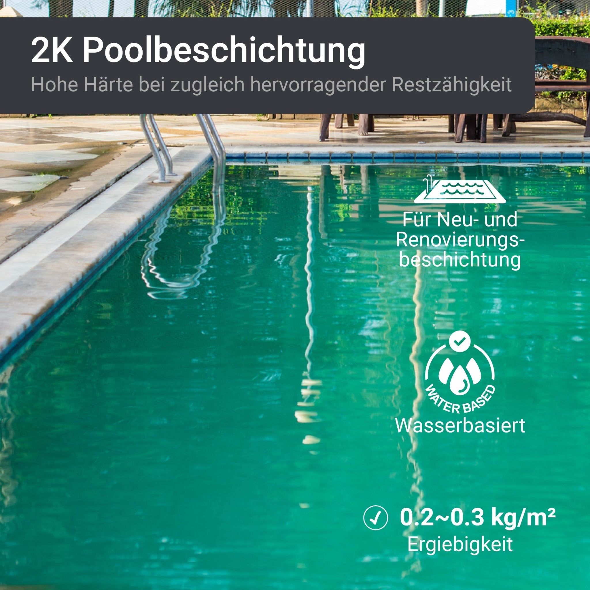 2K Poolfarbe Poolbeschichtung Schwimmbadfarbe Schwimmbeckenfarbe MATT SL450 2,5-20Kg