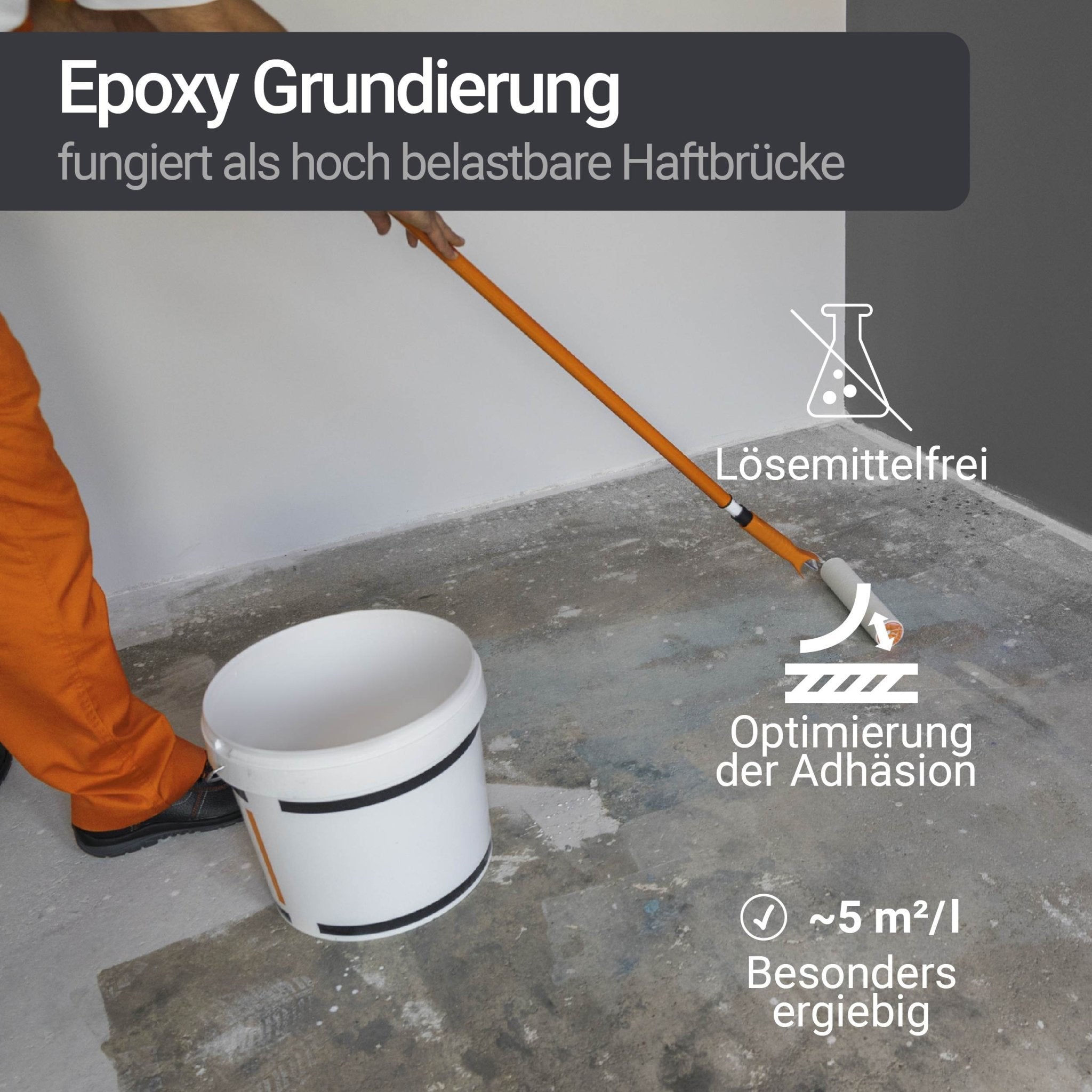 Grundierung für Bodenfarbe Epoxidharz Bodenbeschichtung Primer Beton Haftgrund W703 1-10kg