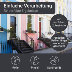 Nano Fassadenfarbe Außen Wandfarbe Farbauswahl Außenfarbe WO-WE W520 0,75-20L