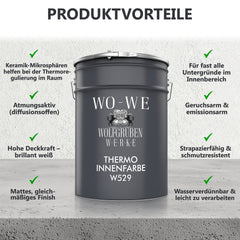 Thermo Innenwandfarbe Wandfarbe Wohnraumfarbe Klima Farbe W529 5-20L