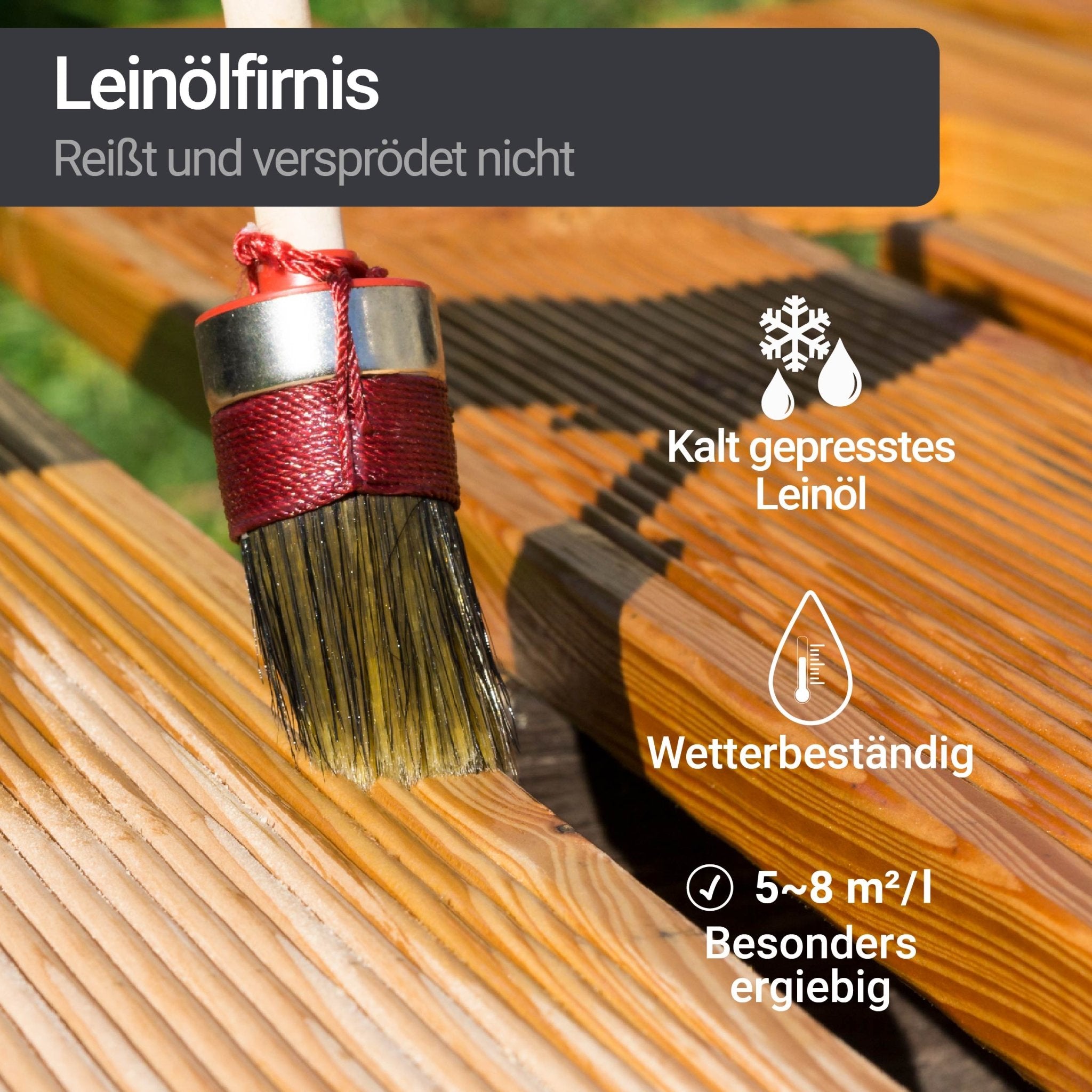 Leinölfirnis Holzöl farblos Leinöl Firnis Holz Öl Holzpflegeöl WO-WE W210 0.75-10L