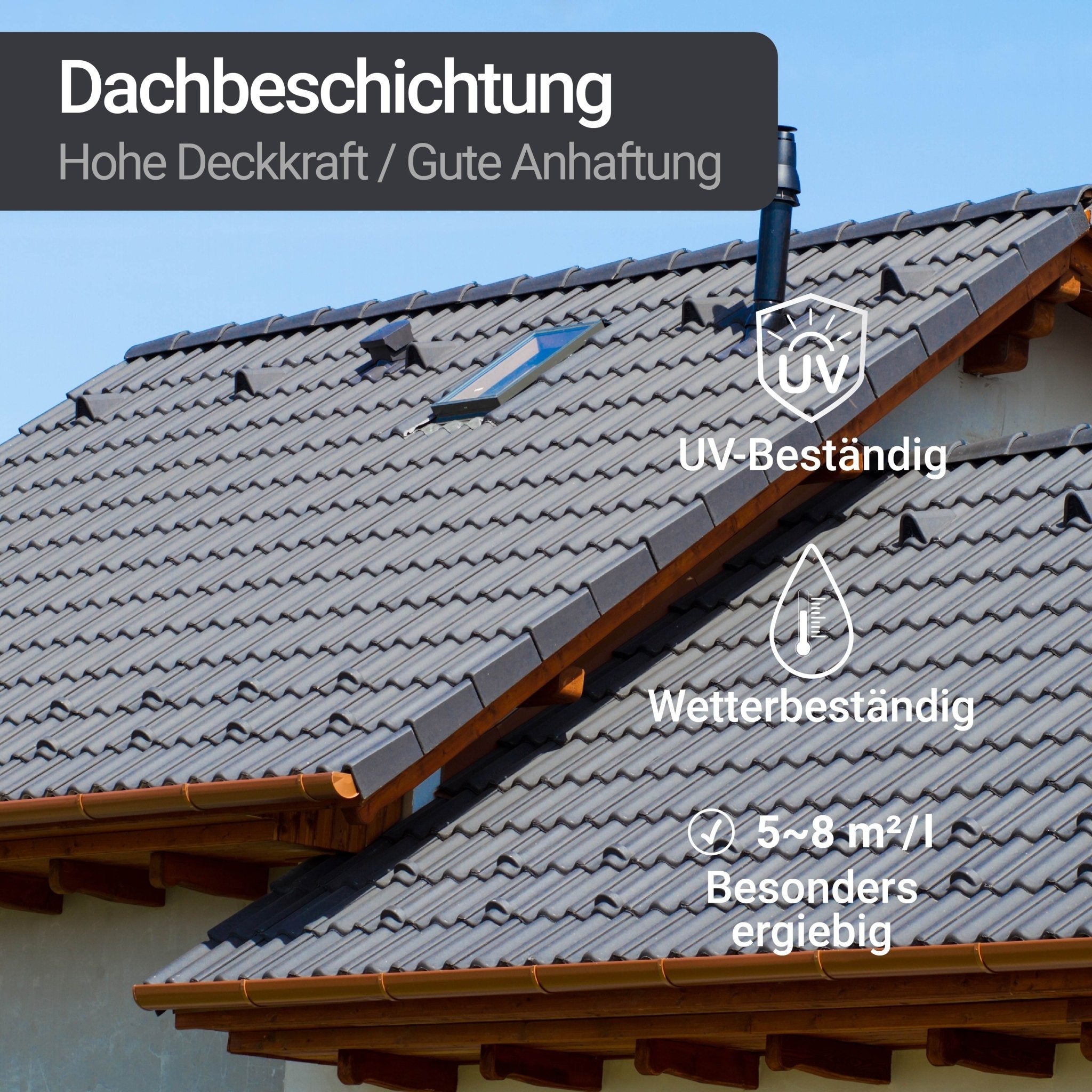 Dachfarbe MATT Dachbeschichtung Dachsanierung Dachziegel Sockelfarbe W510 0,75-20L