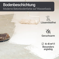 Betonfarbe Bodenfarbe Bodenbeschichtung Fußbodenfarbe Kellerfarbe W700 MATT 0.75 - 10L - WO - WE.SHOP