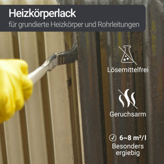 Heizkörperlack Heizungsfarbe Metallschutzlack Rostschutzlack W903 0,75-10L
