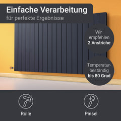 Heizkörperlack Heizungsfarbe Metallschutzlack Rostschutzlack W903 0,75-10L