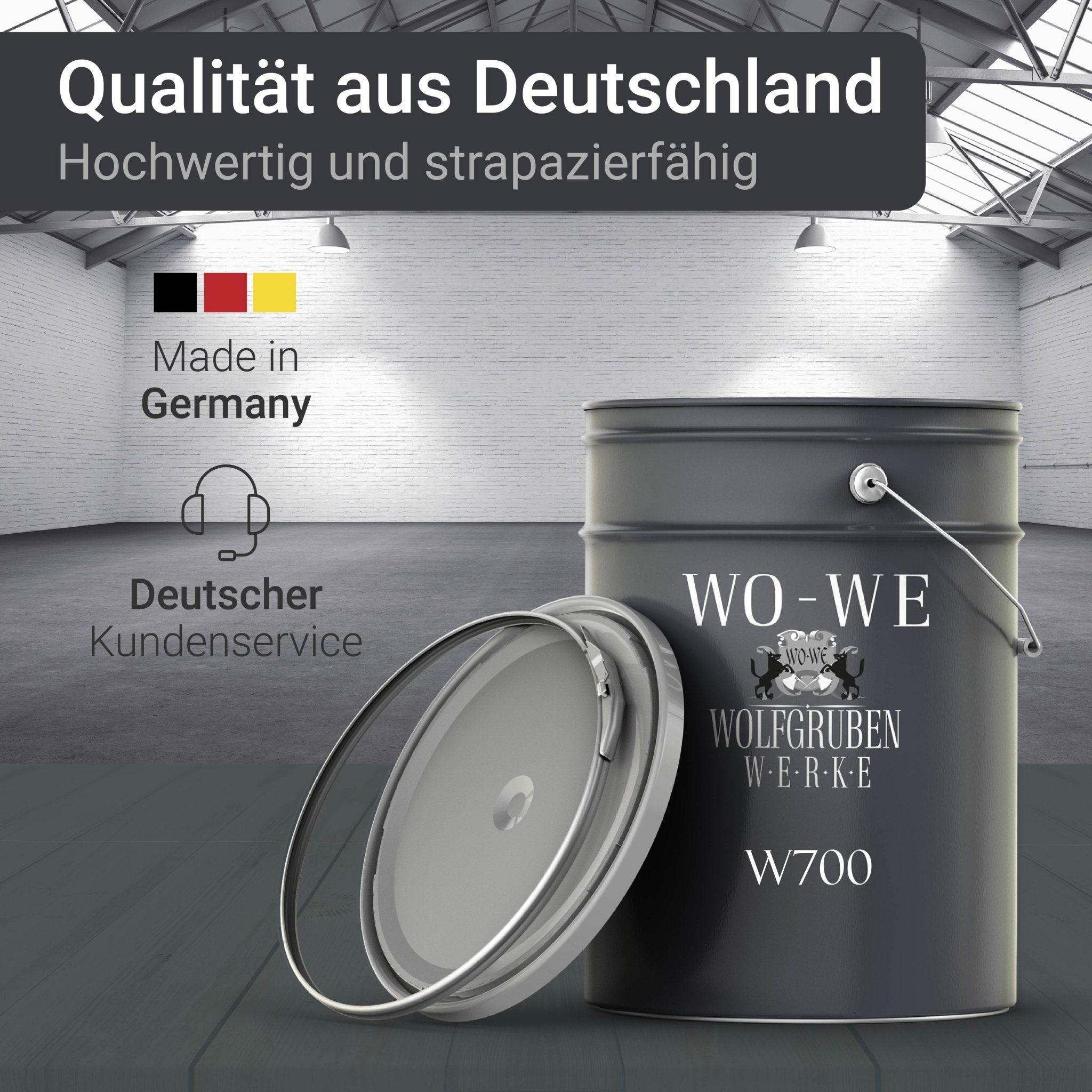 Betonfarbe Bodenfarbe Bodenbeschichtung Fußbodenfarbe Kellerfarbe W700 MATT 0.75 - 10L - WO - WE.SHOP