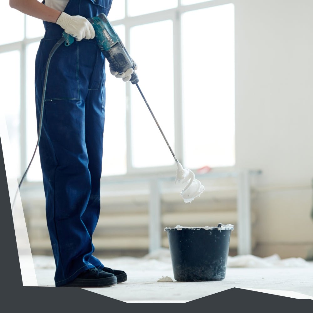 Rührquirl für Bohrmaschine – 40 cm Farbquirl aus Stahl | Mischer für Farbe, Lack, Epoxidharz & Beton | 8 mm Sechskantschaft I R - 100 - WO - WE.SHOP