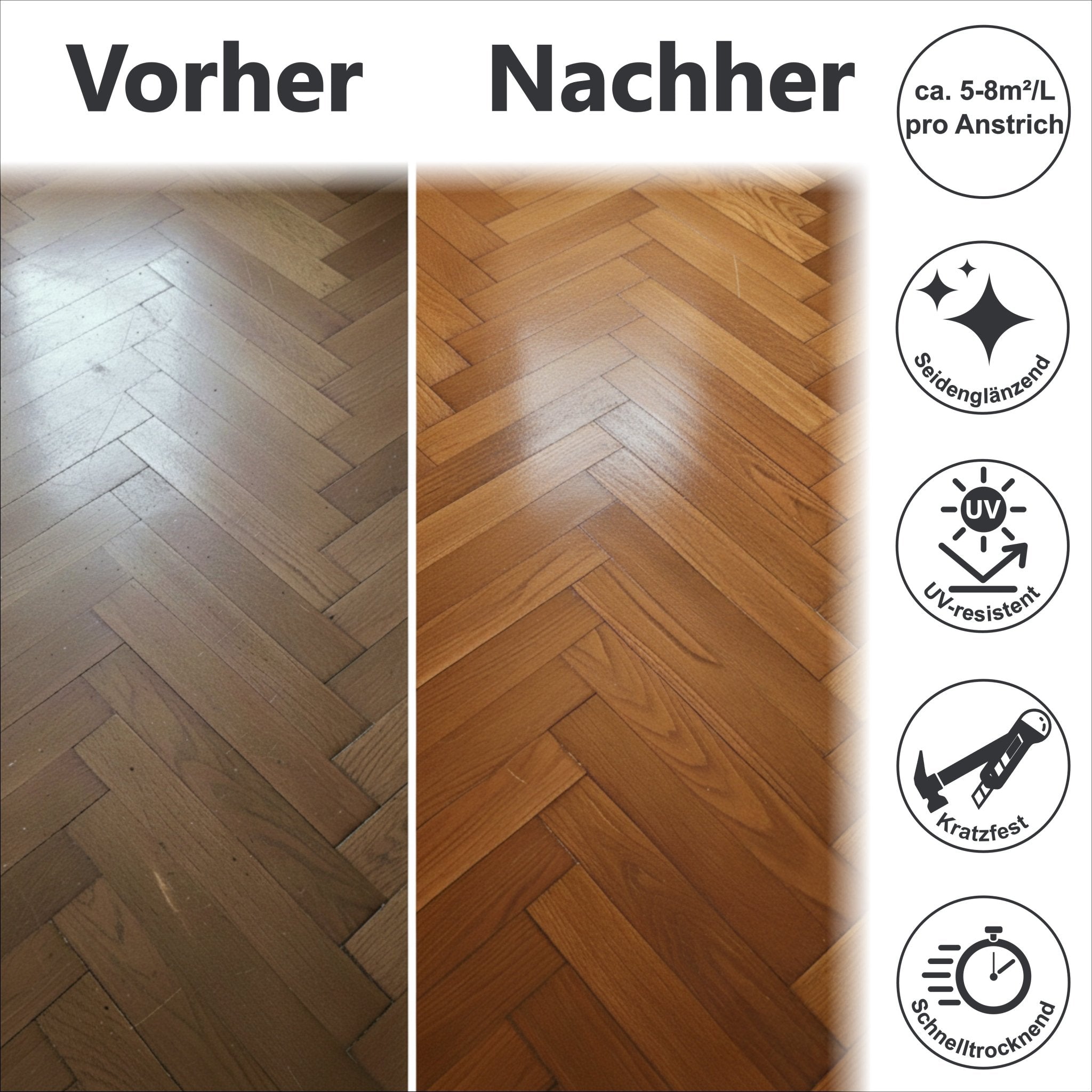 2K PU Klarlack Holzlack PUR Lack Treppenlack Parkettlack Seidenglänzend/Matt W726 1,5 - 7,5Kg - WO - WE.SHOP