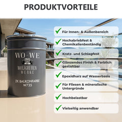 2-Pack Epoxy Resin Coating Balcony terrace concrete paint W735 2.5-10Kg