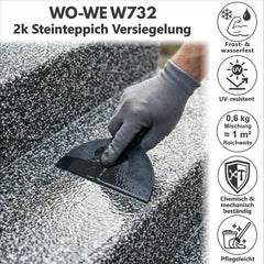 W732 Sellador para alfombras de piedras natural rodado grava guija 1,5-9KG