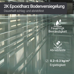 2K Epoxidharz Bodenversiegelung Bodenbeschichtung Klar/Farblos W734 1,5-9Kg