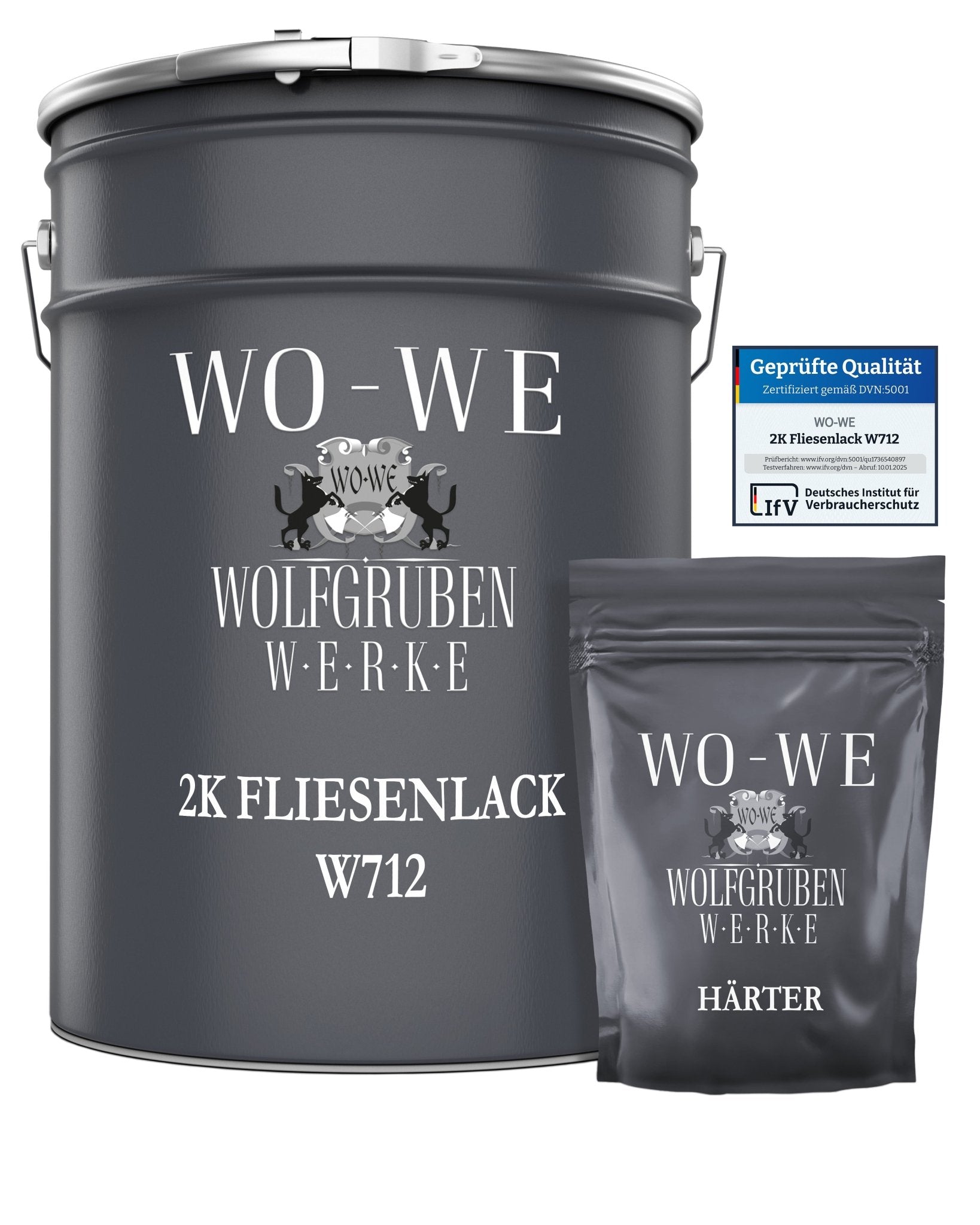 2K Fliesenlack Fliesenfarbe Bodenfliesen Farbauswahl Glänzend W712 2,5 - 20Kg - WO - WE.SHOP