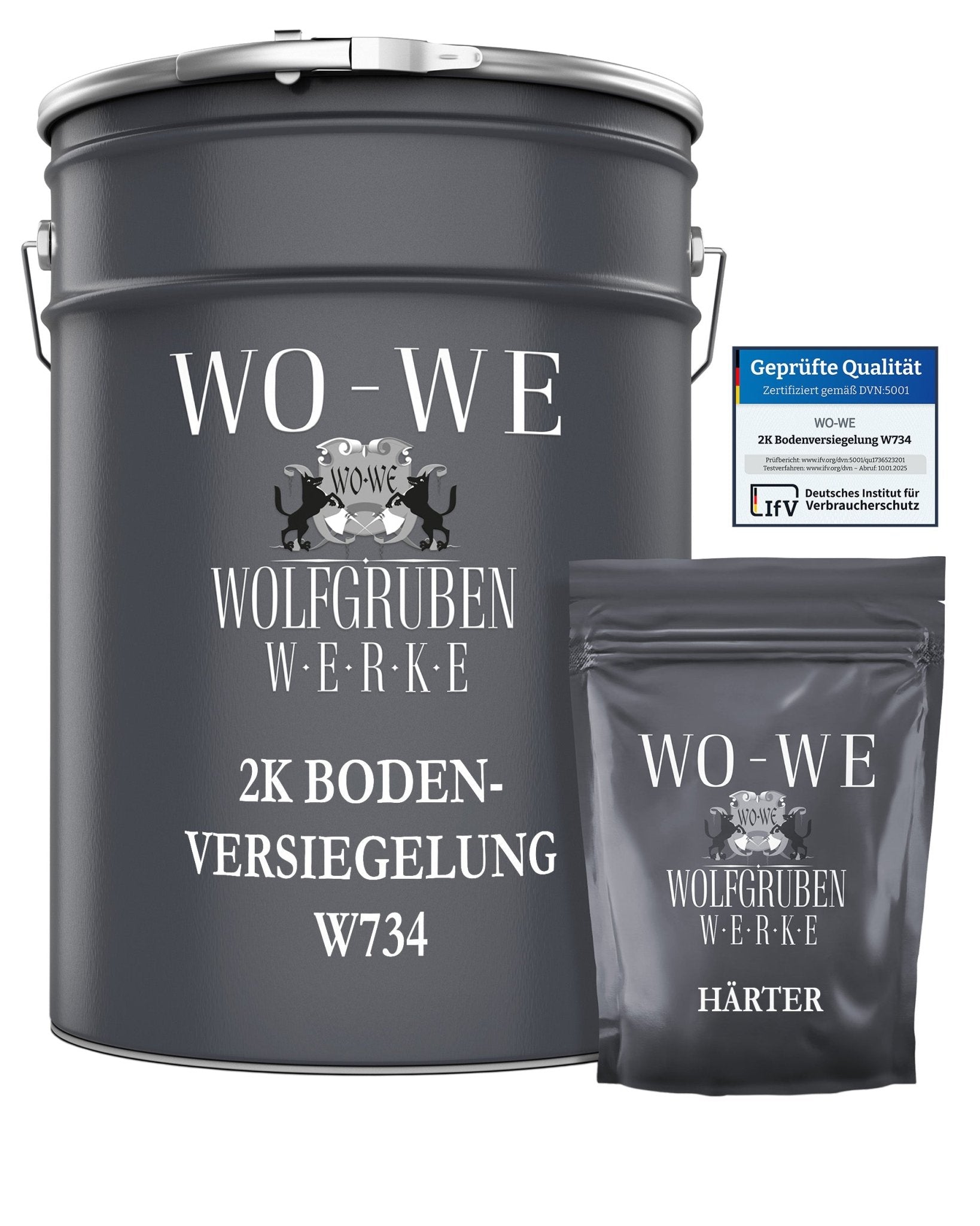 2K Epoxidharz Bodenversiegelung Bodenbeschichtung Klar/Farblos W734 1,5 - 9Kg - WO - WE.SHOP