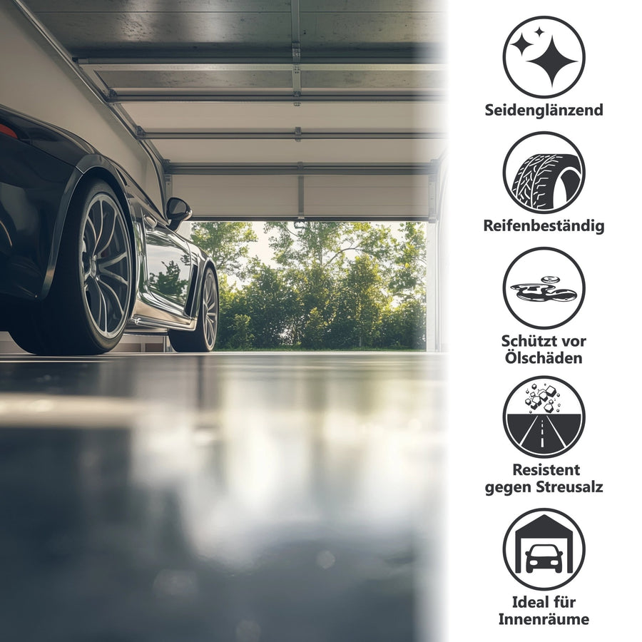 2K Garagenbodenbeschichtung Garagenfarbe Garagenbodenfarbe Epoxidharz Bodenbeschichtung für Garage Werkstatt Keller W707 2,5 - 20kg - WO - WE.SHOP