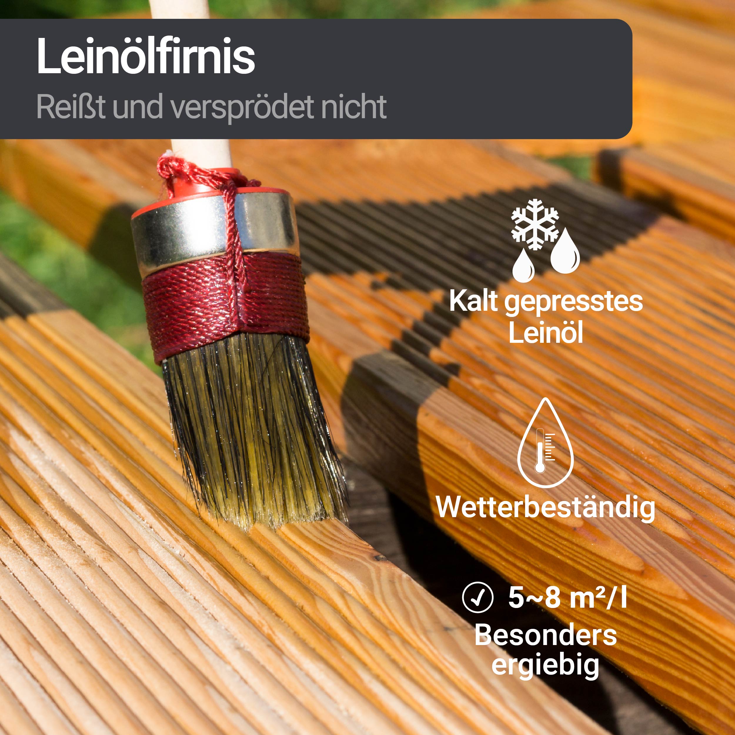 Leinölfirnis Holzöl farblos Leinöl Firnis Holz Öl Holzpflegeöl WO-WE W210 1-10L